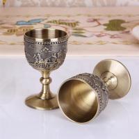 Classical Metal Wine Cup Handmade Small Goblet Household Copper Wine Glass Carving Pattern