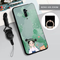 เคส TPU แบบนิ่มสำหรับคลุมทั้งหมดเคสโทรศัพท์ OPPO RENO 10X ซูมได้ป้องกันการตกแฟชั่นกันรอยขีดข่วนฝามีที่ถือวงแหวนและเชือกโทรศัพท์