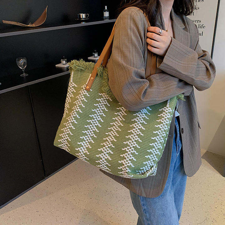 shopping-bag-tote-commuting-bag-women-handbag-travel-bag-shoulder-woven-tote-simple-tote-large-capacity-handbag