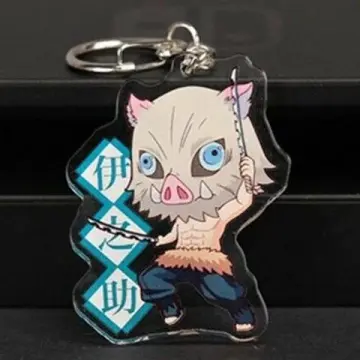 Anime Keychain Demon Slayer: Kimetsu No Yaiba Tanjirou Nezuko Acrylic Keychain  Keyring Cosplay Hashibira Inosuke