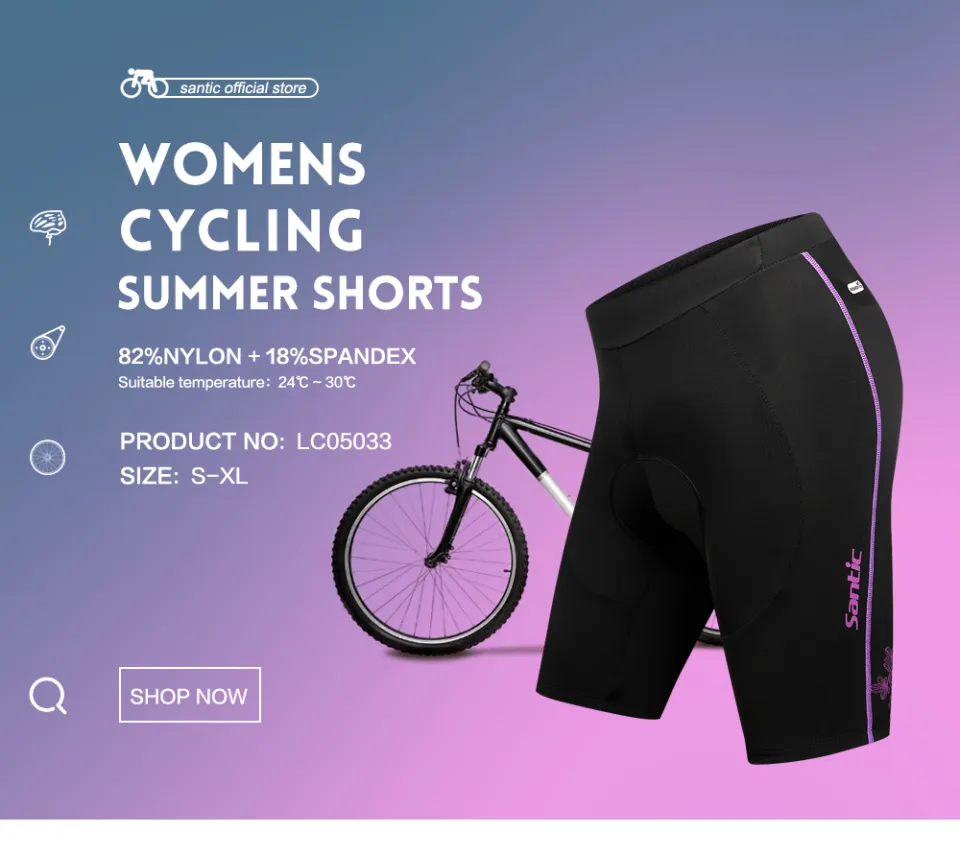 Santic Cycling Shorts Women Bicycle Shorts 4D Padding Riding Tights  Breathable Road MTB Bkie Shorts LC05033