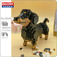 CB Balody 18244 Cartoon Black Dachshund Dog Animal Pet 3D Model DIY Mini Diamond Blocks Bricks Building Toy For Children No Box