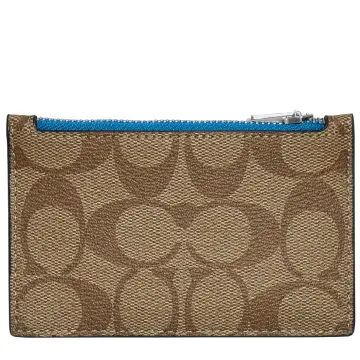 Coach Khaki & Racer Blue Signature Canvas Slim Card Case, Best Price and  Reviews