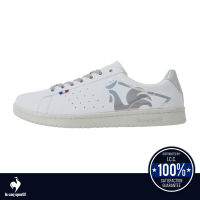 le coq sportif รองเท้าผู้หญิง รุ่น LA ROLAND SL BL สีขาว-เงิน (รองเท้าผ้าใบสีขาว, รองเท้าแฟชั่น, แบบผูกเชือก, Unisex)