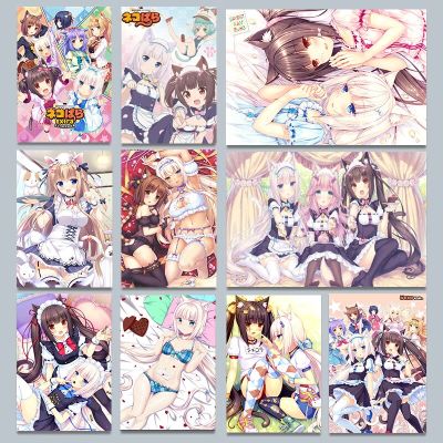 Nekopara ญี่ปุ่นอะนิเมะโปสเตอร์ Chocola วานิลลาเกม Catgirl มังงะ HD พิมพ์ผ้าใบจิตรกรรมฝาผนังรูปภาพตกแต่งบ้าน