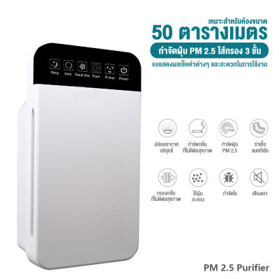 TOKAI เครื่องกรองฟอกอากาศ Air Purifier รุ่น TK-588A กำจัดฝุ่น PM 2.5 และเชื้อโรคไวรัส แผ่นกรอง 4 ชั้น ขจัดมลพิษ ควัน ไรฝุ่น สารก่อภูมิแพ้&amp;มะเร็ง 40 ชนิด 99.99% ปุ่มแบบสัมผัส เซ็นเซอร์ปรับความชื้นอัตโนมัติเสียงเบาไม่รบกวน สำหรับห้อง 50 ตร.ม.-สีขาว