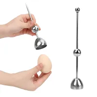 Egg Tools Kitchen Gadgets Egg Knocker Opener Boiled Egg Topper Shell Top Cutter Raw Egg Cracker Separator Stainless Steel