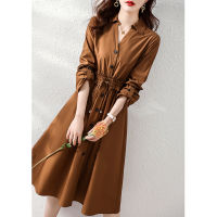 2022 Elegant French Retro Temperament Simple Literary Vedic Various Machine Shirt Long Sleeve Mid-Sleeve Skirt