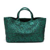 Snake Pattern Leather Hand Bag Knitting Quality Womens Handbag Vintage Large Capacity Handmade Weaving Totes