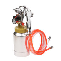 2L Pressure Pot Tank with Air Spray and Regulator for Natural Stone Sprayer Putty Sprayer Paint Sprayer 3.0mm Pore Diameter (Seal ring color send randomly)