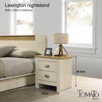 Tomato Home โต๊ะข้างเตียง Lexington 2drw bedside table กว้าง45ซม | nightstand ตู้ข้างเตียง | ดีไซน์ดูดีสวยหรูเกินราคา | ขนาดกะทัดรัด