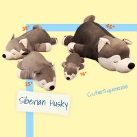 ตุ๊กตาหมาไซบีเรียนฮัสกี้ (หลับตา) Siberian Husky Dog (Closed eyes) Stuffed Animal