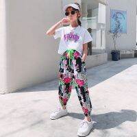 【Girls Suits】Fashion Sports Clothing T-shirts Sets Childrens Clothes Loose Short-sleeved Shorts Two-piece