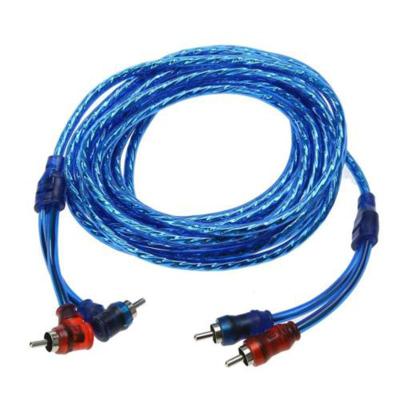 5M 2 Rca To 2 Rca Plug Car Stereo Audio Copper Cable System Amplifier Braided
