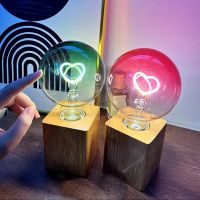 Heart Shape Bulb Night Light Bulb Led Night Light Heart Atmosphere Lamp Wife Girlfriend Valentines Day Gift Birthday Anniversary Night Lights