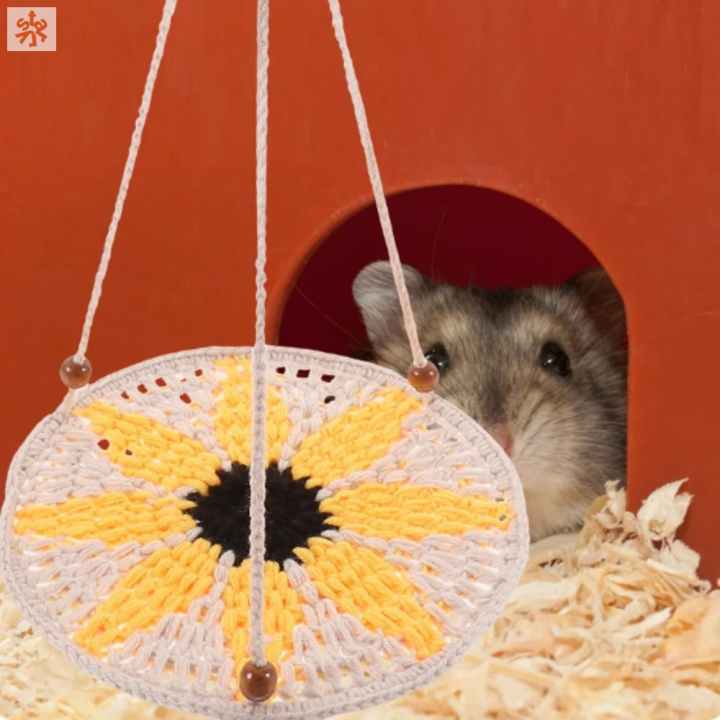 STARRY Round Bearded Dragon Hanging Bed Hand Woven Cotton Lizard