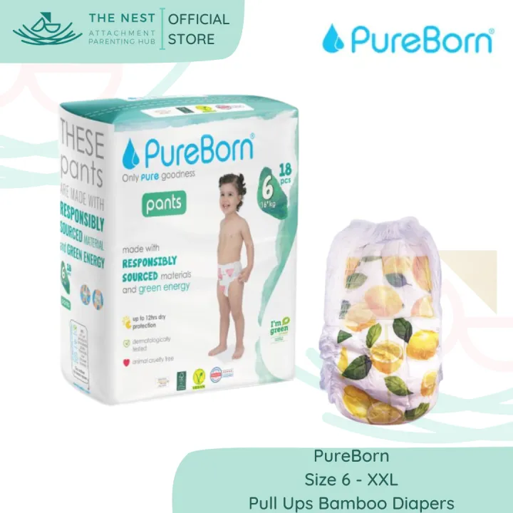 PureBorn Size 6 XXL Pull Ups Bamboo Diapers (16kg+) Lazada PH