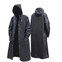 Black Fashion Waterproof Long Raincoat Women Men Rain coat Hooded For Outdoor Hiking Travel Fishing Climbing Thickened