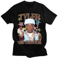 เสื้อยืดลําลอง แขนสั้น พิมพ์ลายกราฟฟิค Rapper Tyler The Creator ทรงหลวม สไตล์ฮิปฮอป แนวสตรีท สีดํา สําหรับผู้ชาย และผู้ห