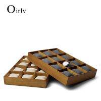 【hot】✠❡  Wood Display Tray Bangle Storage with Microfiber Beige/Dark Jewelry Organizer