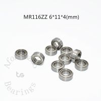 Miniature Bearing MR116ZZ 10 Pieces 6x11x4(mm) free shipping chrome steel Metal Sealed High speed Mechanical equipment parts