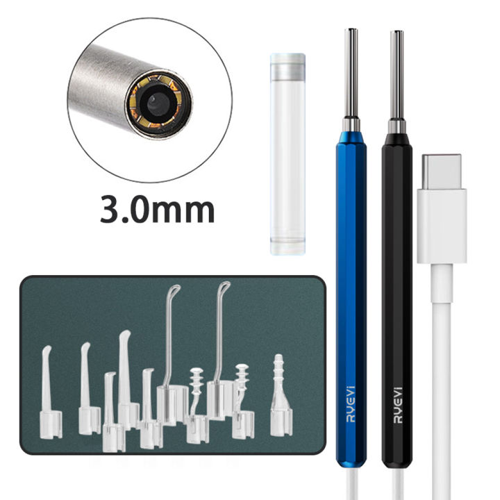 NE3 Ear Wax Removal 3.6mm 1296p HD Wireless Pocket LED Camera Ear Endoscope  with 8 Earwax Cleaner Kit for Kids Adults Available for IOS and  Android.(White)