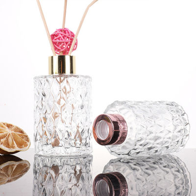 Hot 50Ml &amp; 100Ml Empty Round Shape Fragrance Glass Diffuser Bottle &amp; Aromatpy Bottles With Alumite Circle And Plactic Lids