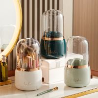 【jw】✷㍿♕  Ins Makeup Holder with Lid 360° Rotating Organizer Dustproof Vanity Lipsticks Eyebrow Cosmet Storage