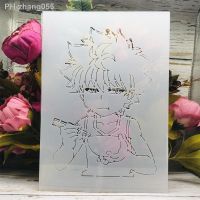 A4 29cm Anime Hunter X Hunter Killua Eating DIY Layering Stencils Painting Scrapbook Coloring Emboss Album Decorative Template