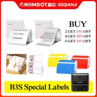 Niimbot B3S ฉลากความร้อนอย่างเป็นทางการม้วนกระดาษสติกเกอร์สายเคเบิลสีขาวสำหรับเครื่องประดับเครื่องพิมพ์ฉลาก Niimbot กระดาษโปร่ง