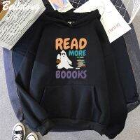 Classic Happy Halloween Ghost Reading Scary Book Hoodie Winter Warm Women MenS Clothing Pullover Streetwear Harajuku Sudaderas Size Xxs-4Xl