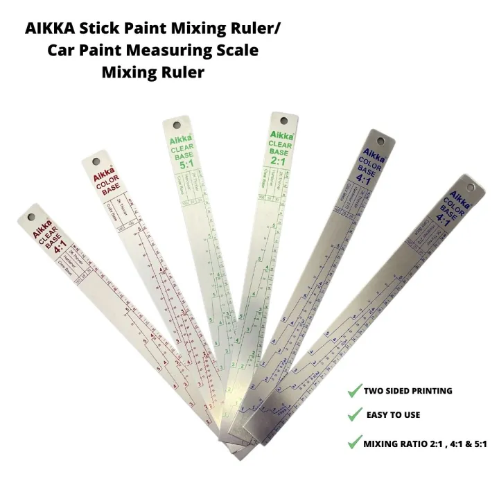 AIKKA Paint Mixing Ruler/ Car Paint Measuring Scale Mixing Ruler