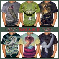 Fashion Casual Cobra 3D Printing T-shirt Unisex Summer Animal Snake Cool Mens Short Sleeve Punk Hip Hop Tops