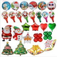 Christmas holiday decoration aluminum film balloon new Santa Claus Christmas tree snowman holding stick aluminum foil balloon