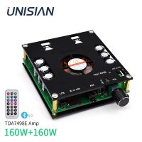 เครื่องขยายเสียงบลูทูธ TDA7498E ของ UNISIAN 2X160W 2.0ช่องเครื่องขยายเสียงระดับแอมป์ดิจิทัล BT5.0 XH-A126 AUX TF