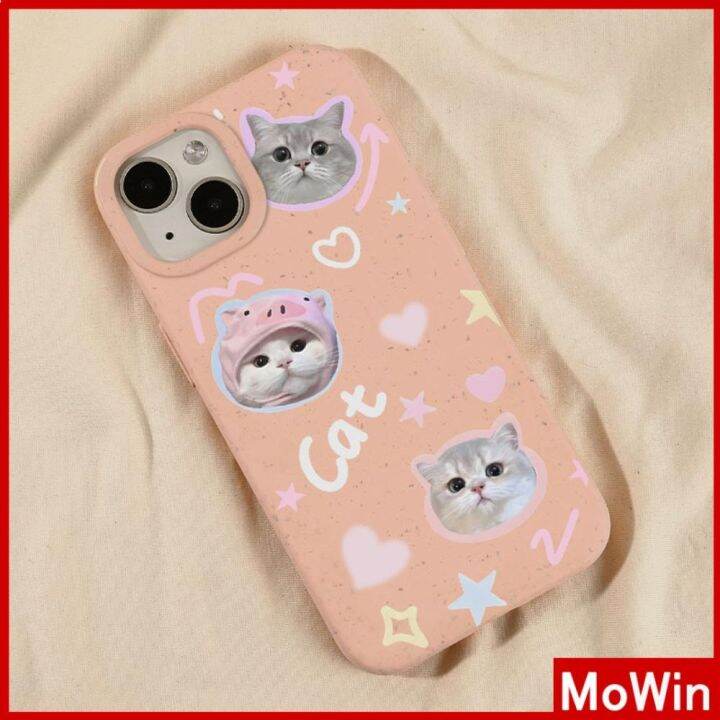 mowin-เข้ากันได้สำหรับ-เคสไอโฟน-เคสไอโฟน11-เคส-เป็นมิตรกับสิ่งแวดล้อมเคสย่อยสลายได้นุ่มกันกระแทกป้องกันสีชมพูแมวน่ารักสุนัขเข้า