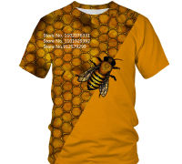 2023 New2023ผู้ชายเสื้อยืด3D พิมพ์ Tee ตลกผึ้งแขนสั้นเสื้อยืดชายลำลองสัตว์เสื้อยืดฮาราจูกุ O-คอท็อปส์