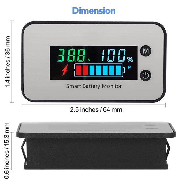 ipx7-waterproof-battery-monitor-7-100v-battery-capacity-tester-meter-with-buzzer-alarm-temperature