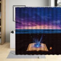 Starry Night Sky Milky Way Galaxy Colored Clouds Shower Curtain Waterproof Polyester Fabric Bathtub Curtains Art Decor With Hook