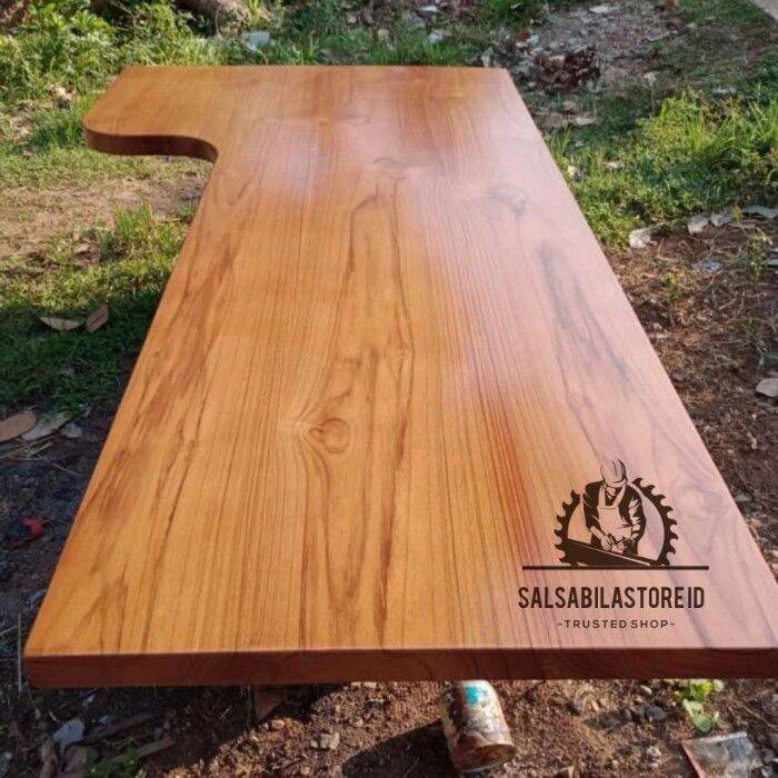 Top Table kayu mahoni daun meja kantor Lazada Indonesia