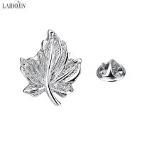 【Fashion house]LAIDOJIN คลาสสิกชุบเงินใบรูปร่างผู้ชาย Pin ปกเข็มกลัด Pins สำหรับบุรุษเข็มกลัดปกพรรคหมั้นเครื่องประดับแบรนด์