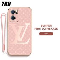 เคสโทรศัพท์ YBD สำหรับ OPPO A57 A77 5G 2022 Q5i V23 5G Realme Narzo 50 5G K10 5G ตุ๊กตาบาร์บี้ลวดลายหมีน้อยน่ารักหรูหราเปลือกซิลิโคนนิ่มเคลือบอิเล็คโทรเพลทฟรีสายคล้อง