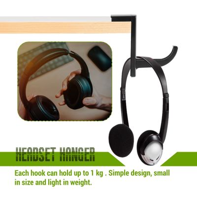 4 Pack Headset Hanger Headphone Hanger Headset Stick-on Hook Headset Stand Desktop Stand Table Cell Phone Holder