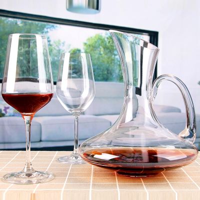 Superior 1900ML Flat Base Red Wine Decanter Handmade Crystal Wine Pourer Premium Water Carafe Thickened Wall
