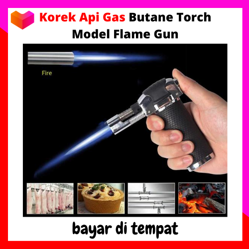 Korek Api Gas Butane Torch Model Flame Gun / Pemantik Api Model Gun ...