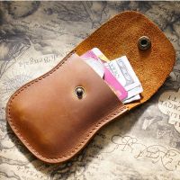 ♝✘☍ Handmade Designer Men Coin Purse Cowhide Coin and Card Purse Retro Change Purse Men Wallet Mini Coin Bag