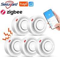 ♘เคสเครื่องตรวจจับ Zigbee จาก Fumaça,เซ็นเซอร์ Incêndio Em Casa Inteligente Alarme Som 85dB Controle APP Seguranaça Combinão Fumeiro