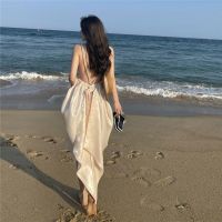 COD DSTGRTYTRUYUY Travel Photography Clothes Backless Dress Temperamental Fairy Beach Dress Seaside Vacation dress