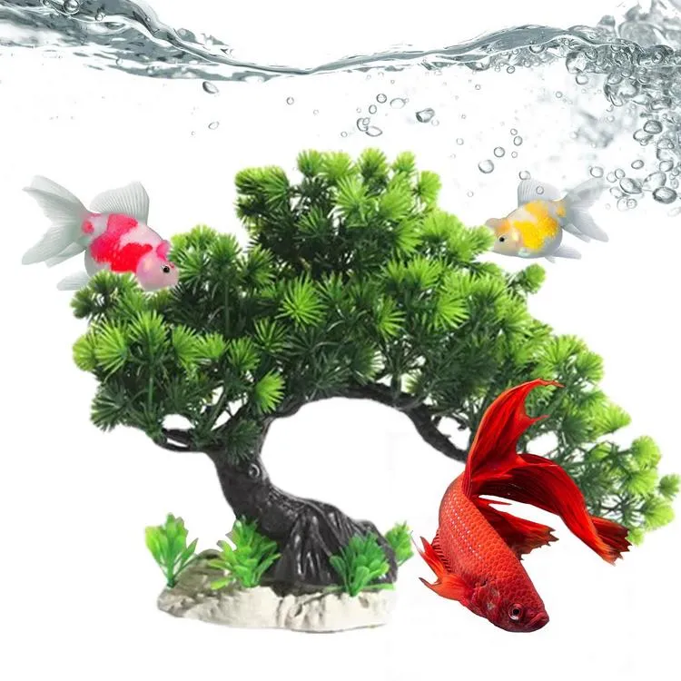 Aquarium Decoration Tree Fish Tank Vivid Decorations Aquariums ...