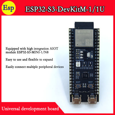 ESP32 S3 DevKitM 1 Espressif ESP32-S3-MINI-1 N8 AIoT บอร์ดพัฒนาการเพิ่มประสิทธิภาพ